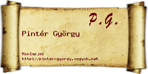 Pintér György névjegykártya
